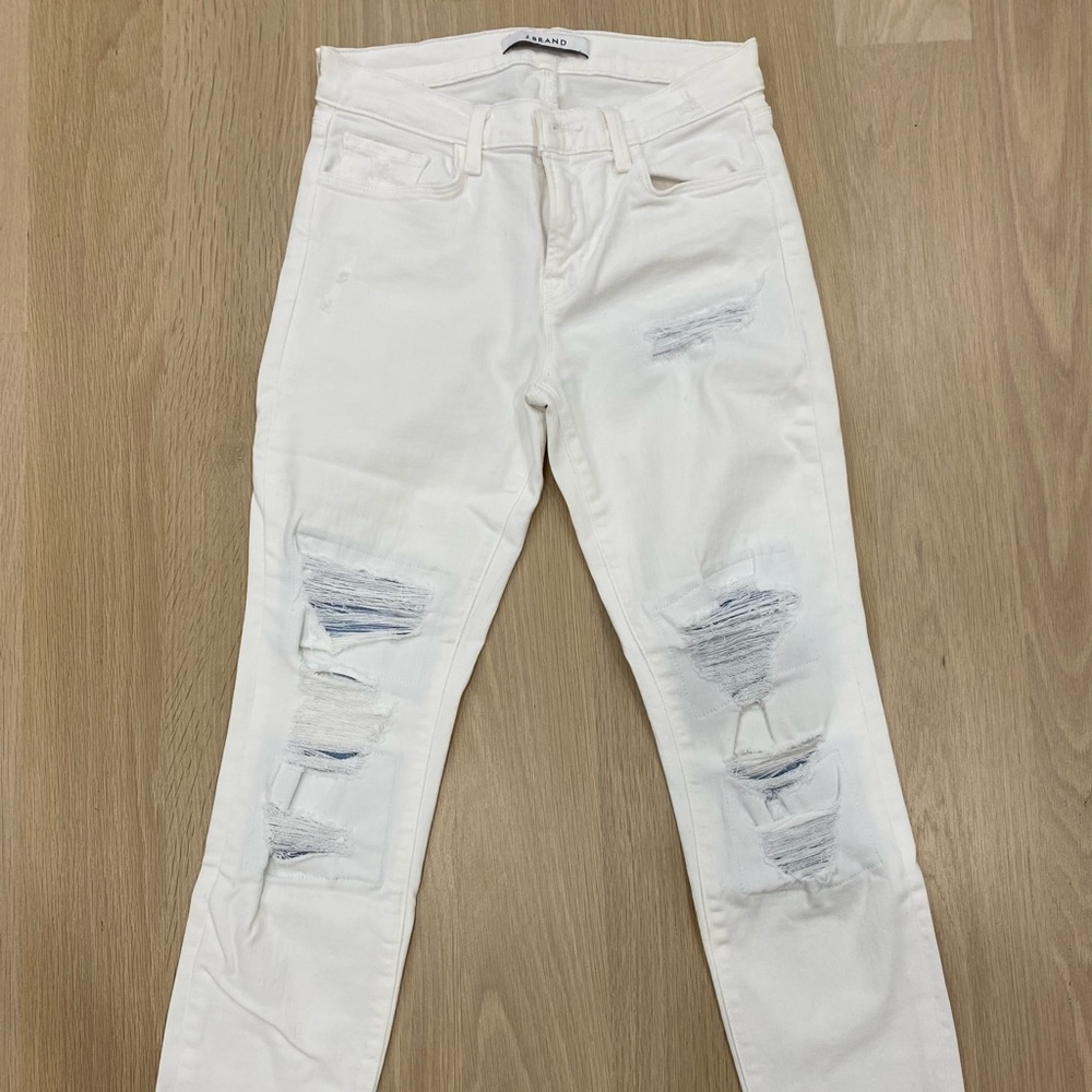 J brand white ripped denim, size 27